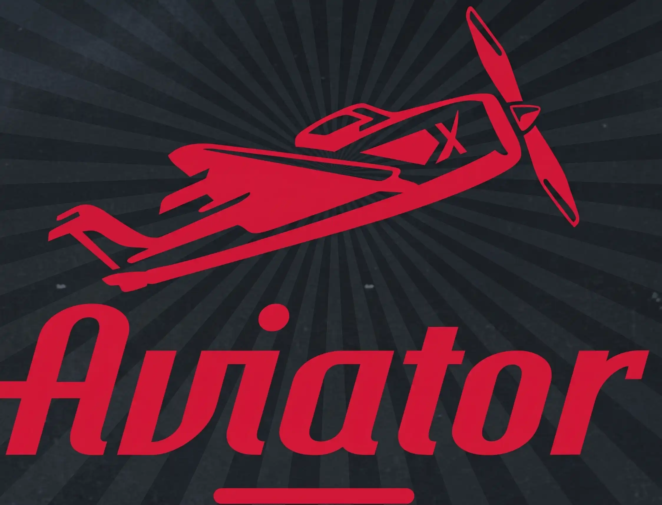 Red biplane Aviator game logo